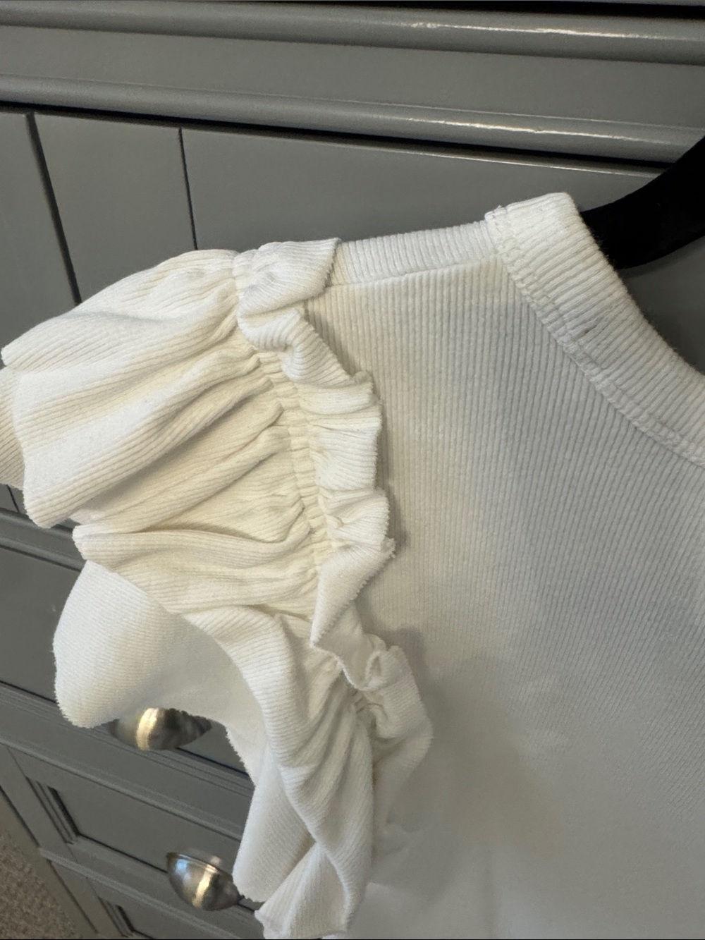 Express White Ruffle Sleeve Tank Top - Picture 4 of 4